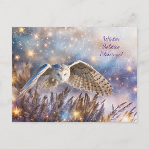 Wintersonnenwende Yule Magischer Uhu Verzaubert Feiertagspostkarte