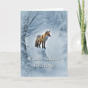 Wintersonnenwende Yule Natur mit schönem Rotfuchs Karte