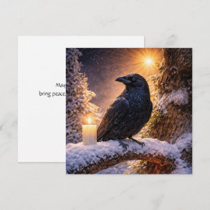 Wintersonnenwende Yule Rabe und Schnee