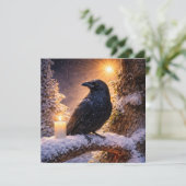 Wintersonnenwende Yule Rabe und Schnee (Stehend Vorderseite)