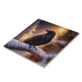 Wintersonnenwende Yule Rabe und Schnee Fliese (Seite)