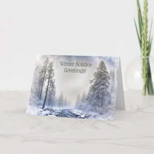 Wintersonnenwende Yule Schöner Schnee Natur Karte