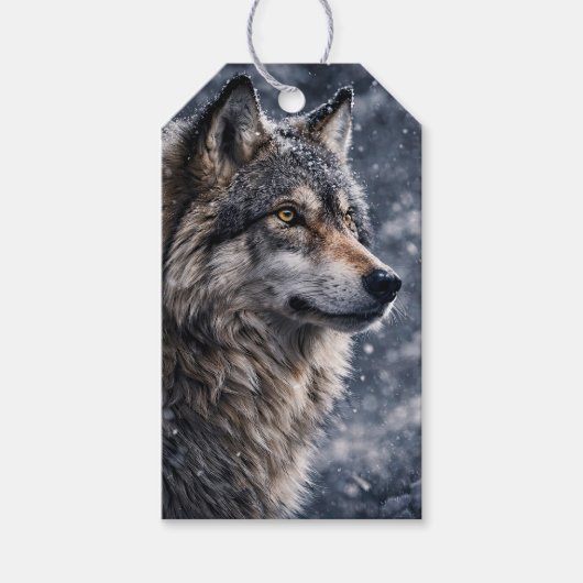 Wintersonnenwende Yule Schöner Wolf Geschenkanhänger (Vorderseite)