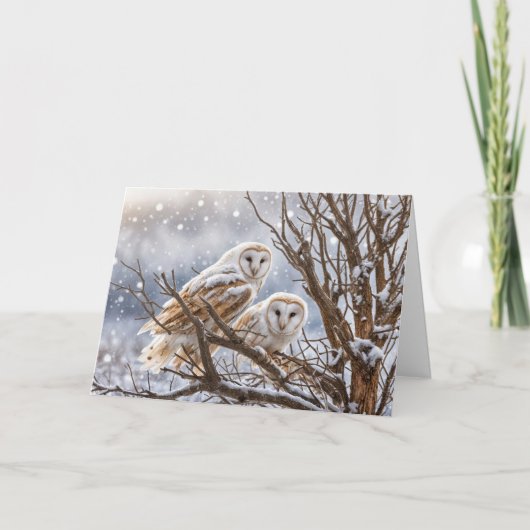 Wintersonniges Weihnachten mit Schnee Karte (Vorderseite)