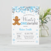 Wintersonntag 1. Geburtstag Einladung (Stehend Vorderseite)