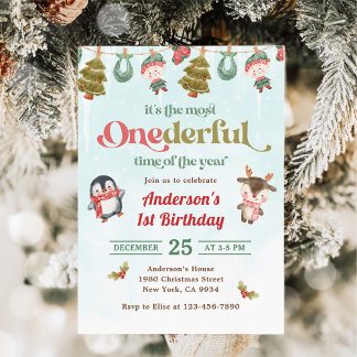 Wintersonntag 1. Geburtstag Party Einladung