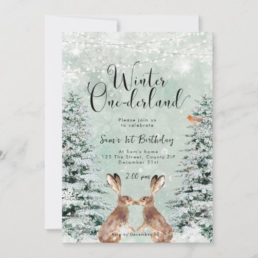 Wintersonntag auf der Bundesland Einladung (Vorderseite)