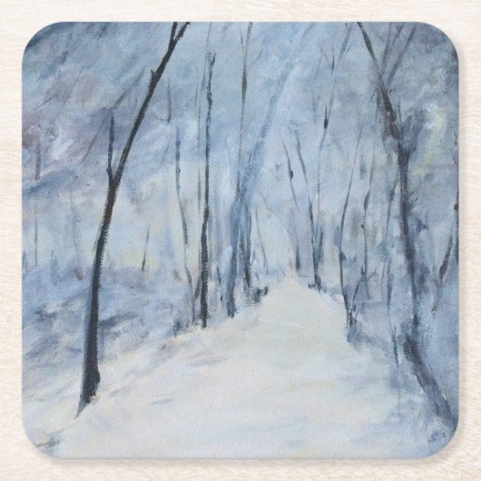 Wintersonntag der Schneebäume Rechteckiger Pappuntersetzer (Vorderseite)