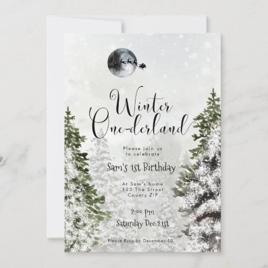 Wintersonntag Einladung (Vorderseite)