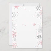 Wintersonntag Einladung zum Geburtstag Rosa Silber (Rückseite)