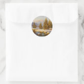 Wintersonntag im Constantin Westchiloff Art Runder Aufkleber (Tasche)