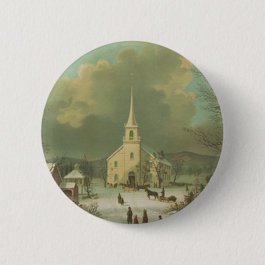 Wintersonntag in alten Zeiten Button (Vorderseite)