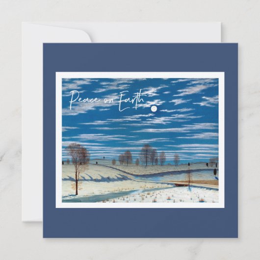 Wintersonntags Einladung - Mondschein Nacht (Vorderseite)