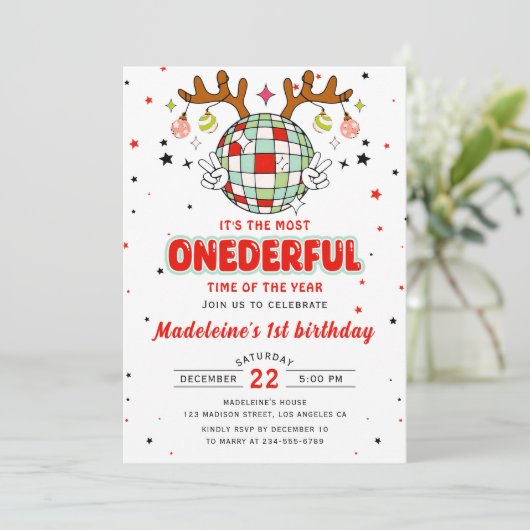 Wintersonntags-Geburtstagsparty Retro Einladung (Stehend Vorderseite)