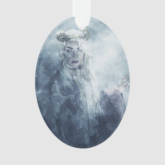 Wintersorceress-Fantasie-Schnee-Königin-Hexe Ornament (Vorderseite)