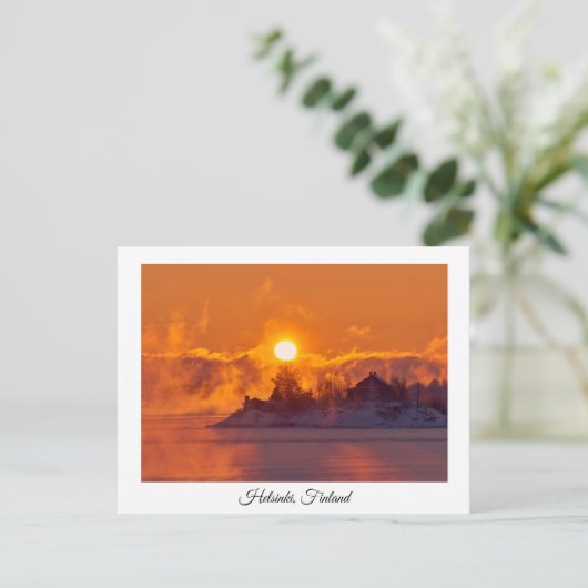 Wintersouvenir Helsinki Postkarte (Stehend Vorderseite)