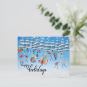 Winterspass Feierliche Grüße Feiertag Postkarte (Stehend Vorderseite)