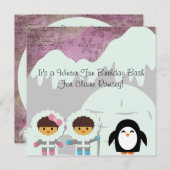 Winterspass - individuelle Einladungen zum Geburts (Vorne/Hinten)