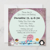 Winterspass - individuelle Einladungen zum Geburts (Rückseite)