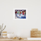 Winterspass Kinder Volkskunst Snowboard Ice Skate Poster (Küche)