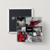 Winterspass-Kinderspiele Schnee individuell anpass Button (Vorne & Hinten)