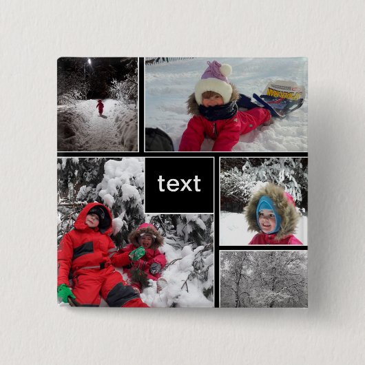 Winterspass-Kinderspiele Schnee individuell anpass Button (Vorderseite)