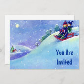 Winterspass Party Einladungen für Snow Fun (Vorne/Hinten)