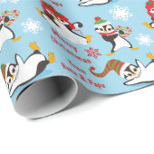 Winterspass Pinguine Weihnachten Geschenkpapier (Rolleneckpunkt)