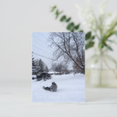 Winterspass Postkarte (Stehend Vorderseite)