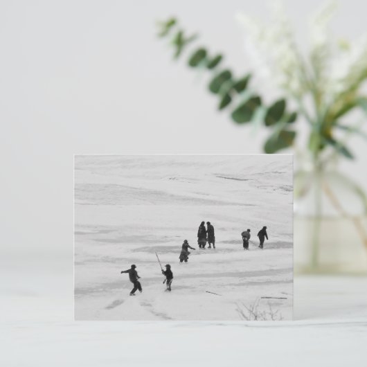 Winterspass Postkarte (Stehend Vorderseite)