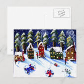 Winterspass Schnee Angeln Kunst, Dichtung und Musi Postkarte (Vorne/Hinten)