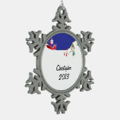 Winterspass Schneeflocken Zinn-Ornament (Links)