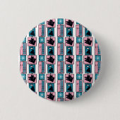 Winterspass. Ski und Accessoires an einem schneebe Button (Vorderseite)