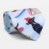 Winterspass Skifahren Weihnachtsbäder Krawatte (Gerollt)