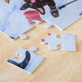 Winterspass Skifahren Weihnachtsbäder Puzzle (Seite)