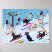 Winterspass Skifahrer Kunstwerk Poster (Vorne)