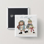 Winterspass T - Shirt und Geschenke Button (Vorne & Hinten)