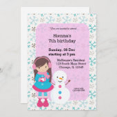 Winterspass zum Geburtstag Einladung (Vorne/Hinten)