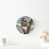 Winterspecht Runde Wanduhr (Zuhause)
