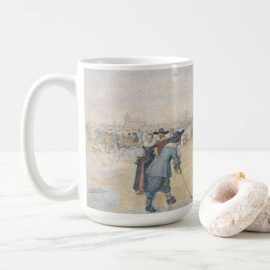 WINTERSPIELE (1626) Vintag Art Weihnachten Tasse (Mit Donut)