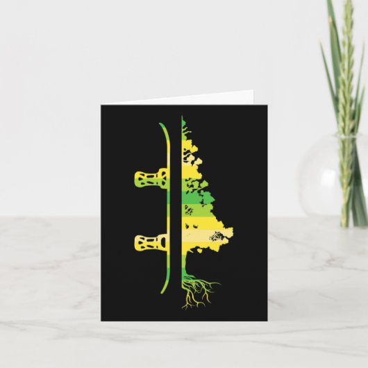 Winterspiele Funny Mountain Snowboarden Pine Tree Karte (Vorderseite)