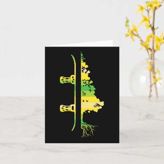 Winterspiele Funny Mountain Snowboarden Pine Tree Karte (Gelbe Blume)