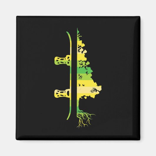 Winterspiele Funny Mountain Snowboarden Pine Tree Magnet (Vorne)