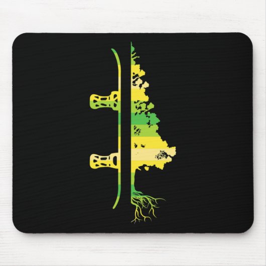 Winterspiele Funny Mountain Snowboarden Pine Tree Mousepad (Vorne)