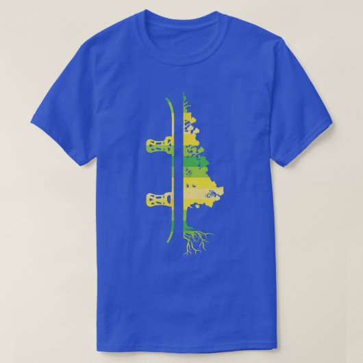Winterspiele Funny Mountain Snowboarden Pine Tree T-Shirt (Design vorne)