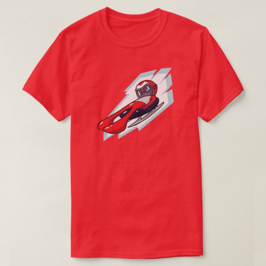 Winterspiele Luge Anime Style Illustration T-Shirt (Design vorne)