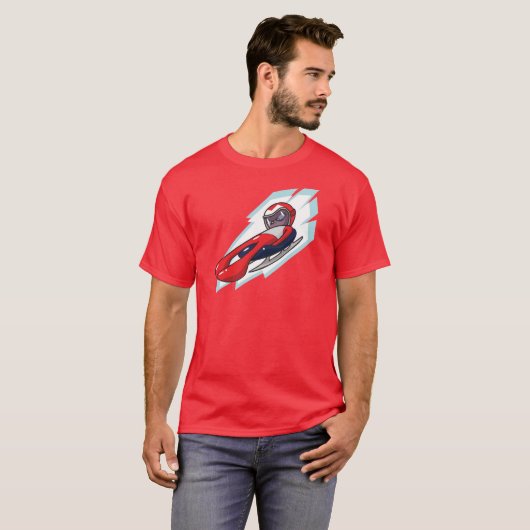 Winterspiele Luge Anime Style Illustration T-Shirt (Vorne ganz)