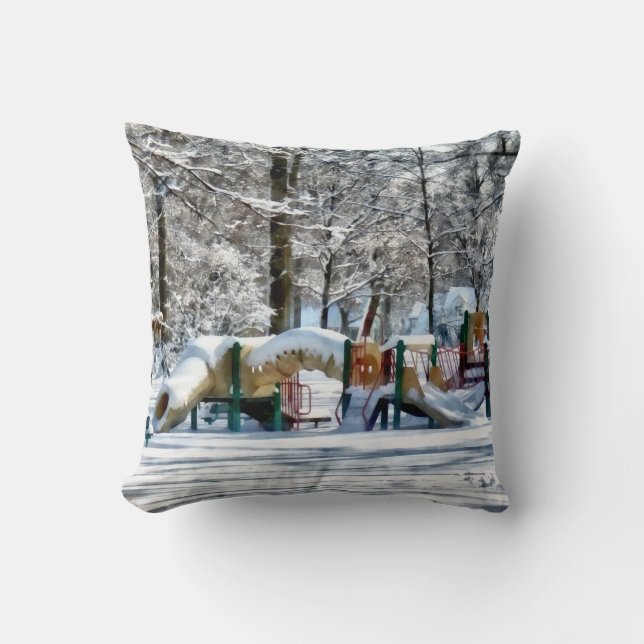 Winterspielplatz Kissen (Vorderseite)