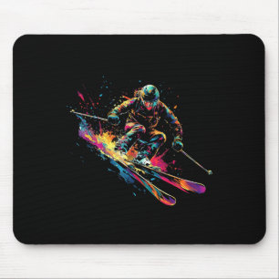 Wintersport Alpin Farbspritzer Skifahrer Schnee Sk Mousepad