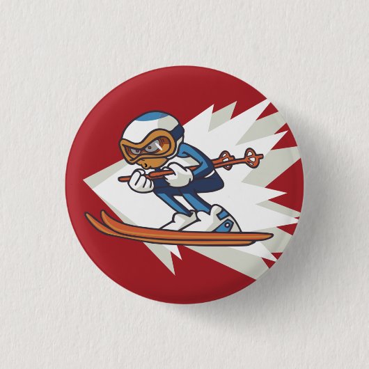 Wintersport Alpinski Flair Schaltfläche Button (Vorderseite)